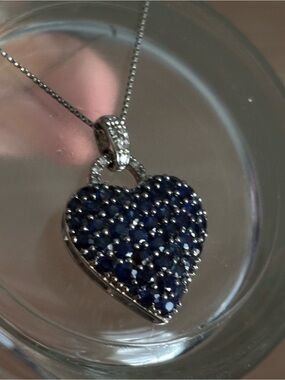 Diamonds and Sapphire in 925 sterling silver from Macys